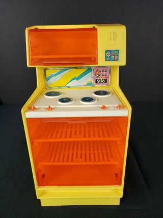 Vintage Barbie Dream House Kitchen Stove/oven/range Yellow Accessory Furniture