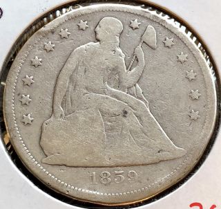 1859 O Seated Liberty Dollar One Dollar $1 Rare Type Coin Circulated 12050