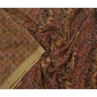 Tcw Vintage Sarees 100 Pure Silk Printed 5 Yard Sari Craft Ethnic Fabric