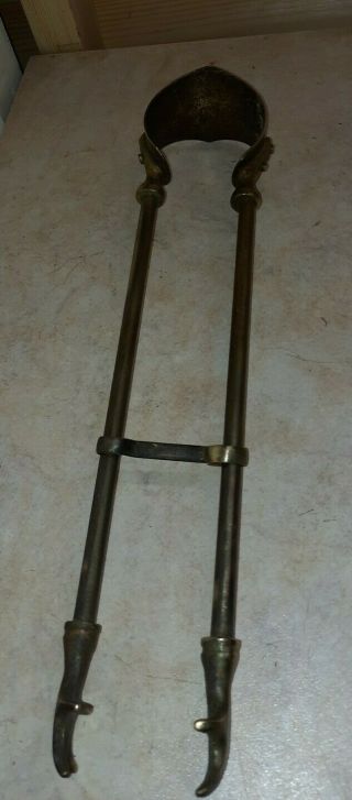 Traditional Vintage Brass Coal Log Fire Tongs