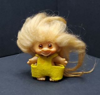 1960s Vintage 3 " Troll Doll Thomas Dam Era - Amber Eyes Blonde Hair