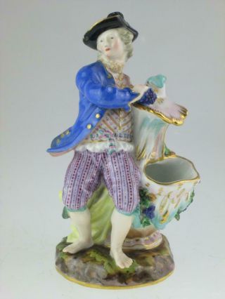 Rare Antique 19th Century Porcelain Meissen Figure Boy Circa 1870