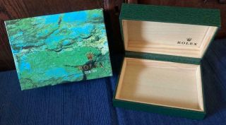 Rare Vintage Nrmint Rolex Oyster Orig Watch Boxes - Leather Wood Inner,  Illus Outer