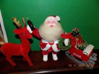 Harold Gale Santa In Sleigh Reindeer Rare Advertising Coca Cola Store Display
