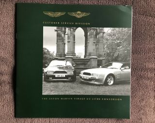 Aston Martin Rare Virage 6.  3 Conversion Coupe Volante Brochure