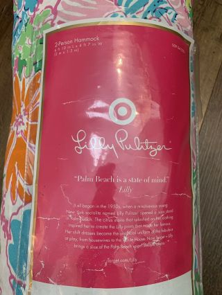 Lilly Pulitzer for Target Nosey Posey 2 Person Hammock RARE 6