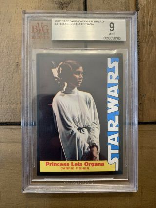 1977 Star Wars Wonder Bread 3 Princess Leia Beckett Graded 9.  0 Rare