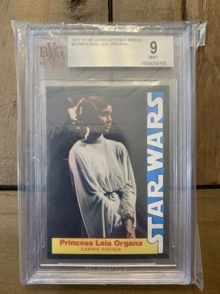 1977 Star Wars Wonder Bread 3 Princess Leia Beckett Graded 9.  0 Rare 3
