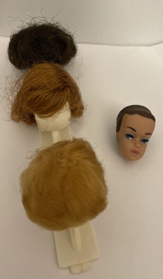 Mattel Vintage Barbie Fashion Queen Head Only With 3 Wigs & Stand