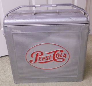 Rare Vintage Pepsi Cola Aluminum Cooler Ice Chest Pepsi Collector Metal