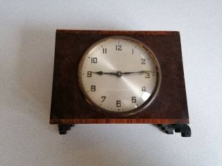 Antique Edwardian Swiss 8 Day Inlaid Mantel Clock - Rare Alarm Clock