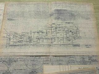 Vintage Blueprint Drawings Coastguard Tug SAUK 1943 several sheets 3
