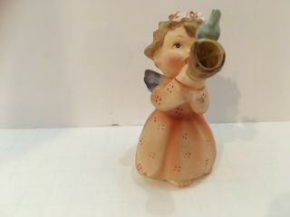 Vintage Lefton ' s Angel Porcelain Girl Figurine Harp with Bird Christmas 149 Rare 2