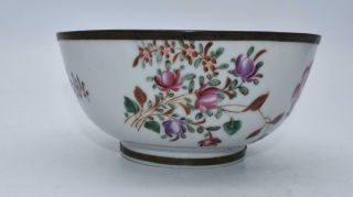 Antique Chinese 18thc Qianlong Famille Rose Bowl - Floral Detail
