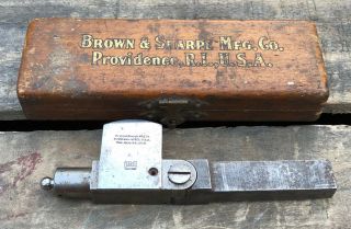 Antique Pat.  1906 Brown & Sharpe 738 Test Indicator Centering Truing Tool W/ Box