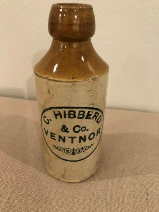 Rare Antique Hibberd & Co.  Ventnor Ginger Beer Bottle Stoneware Crock