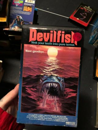 Devilfish Vidmark Video Horror Sov Slasher Oop Rare Slip Big Box Htf Vhs