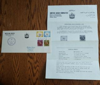 V.  Rare Uae 1981 Only 15 Known Postaly Fdc,  Info Leaflet " Year Of Disabled "