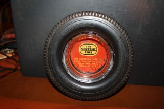 Antique Vintage The General Tires Gas Station Oil Tire Ashtray Sign