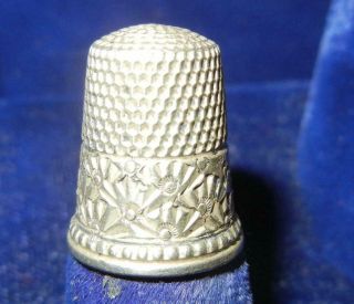 Small Antique Fancy Ornate Ketcham & Mcdougall Sterling Silver Thimble Size 4