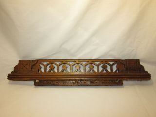 Ornate Antique Carved Wood Salvaged Chair Back Brace Wooden Pediment Piece