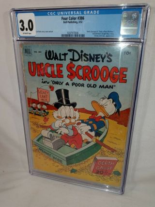 Rare 1952 Four Color 386 1st Uncle Scrooge Cgc 3.  0 Carl Barks Htf