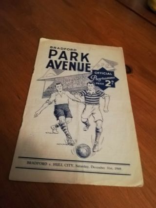 Rare 1949 Bradford Park Avenue V Hull City Football Match Programme