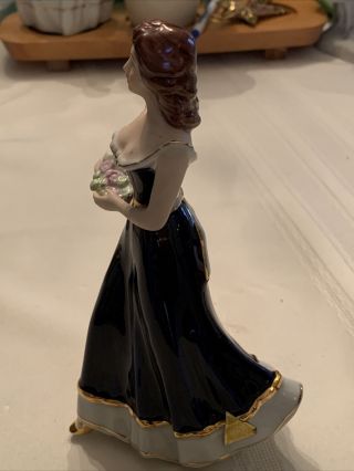 Vintage Royal Dux (Bohemia) Cobalt Blue Dress Lady figurine 2