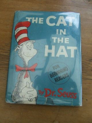 Vintage Dr Seuss Cat In The Hat 1st Edition 1st Issue With Single Binding Rare
