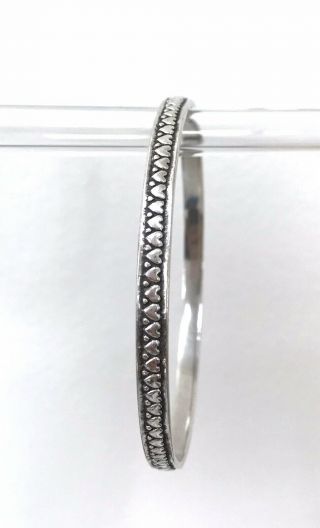 James Avery Retired Sterling Silver Rare Eternal Hearts Bangle