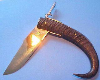 Rare Custom Inter Italy Springbok Horn Handle Lever Lock Navaja Knife