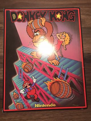 Vintage Donkey Kong Nintendo Arcade Game Flyer Rare