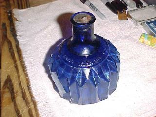 Rare " Cobalt " Hayward Hand Grenade Fire Extinguisher - Pleated Form 19th C