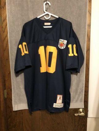 Rare Tom Brady 10 Michigan Wolverines 2000 Orange Bowl Jersey Men’s Sz 52