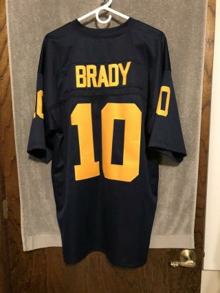 Rare Tom Brady 10 Michigan Wolverines 2000 Orange Bowl Jersey Men’s Sz 52 6