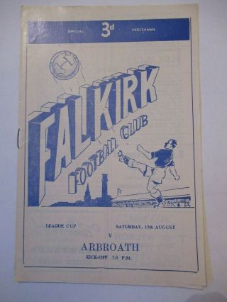 Rare Scottish League Cup Football Programme Falkirk V Abroath 1960
