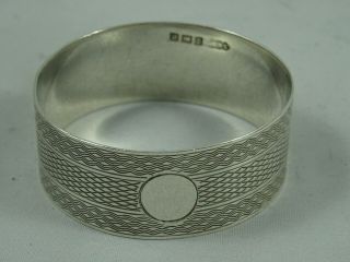 Art Deco Silver Napkin Ring,  1932,  14gm