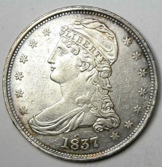 1837 Capped Bust Half Dollar 50c - Xf / Au Detail - Rare Date Coin - Luster