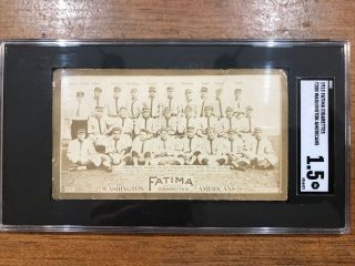 1913 T200 Fatima Team Card Washington Americans Sgc 1.  5 Walter Johnson Rare