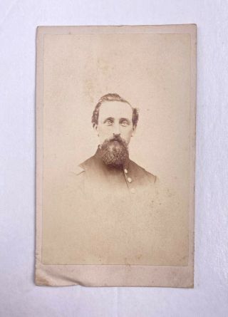 Rare 1860s Civil War Union Uniformed Officer Cdv Photograph Bridgewater,  Ma