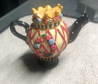 Rare Mary Engelbreit Decorative Teapot Lamp Finial