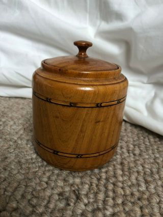 Vintage Turned Wooden Treen - Lidded Jar / Pot