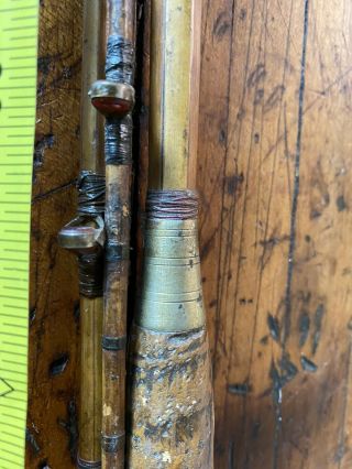 F3 Antique Rare 1800’s 3 Piece Bamboo Fly Rod Rare