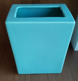 Rare Vtg Metlox Pillovase 961 Robins Egg Blue Vase Art Pottery Ceramics 1940s