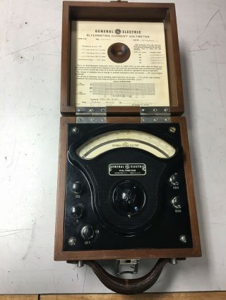 Antique General Electric Ac Voltmeter Schenectady Ny - Electrical Testing Ge