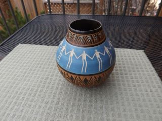 Rare Talking Earth Pottery Vase Six Nations Sts 87 3 - 5 86 Native Aboriginal Vase