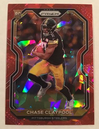 2020 Panini Prizm Chase Claypool Red Cracked Ice Prizm Rookie Rc Rare Invest