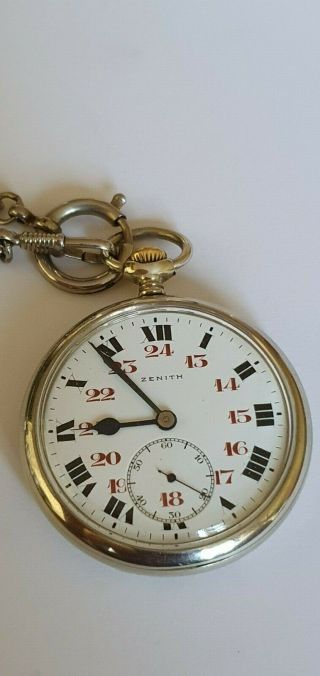 Zenith Pocket Watch,  Antique - Yugoslav State Railways - Rare