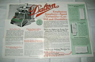 1920s Dalton Adding Machine Brochure Only Ten Keys To Operate Cincinnati Ohio