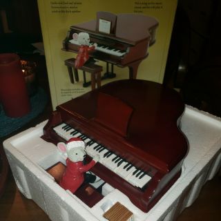 Very Rare Mr.  Christmas Vintage Gold Label Musical Maestro Mouse Grand Piano Euc